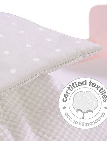 ROBA Cama para muñecas en madera "Princesa Sophie" - incluye textil - rosa/gris