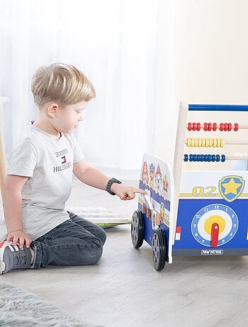ROBA Carrito infantil en forma de autobús 'Paw Patrol' - ábaco y elementos giratorios - azul