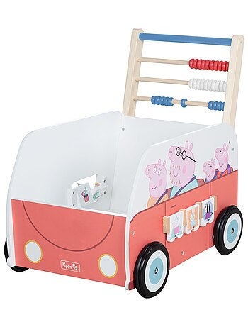ROBA Carrito infantil en forma de autobús 'Peppa Pig' - ábaco y elementos giratorios - rosa