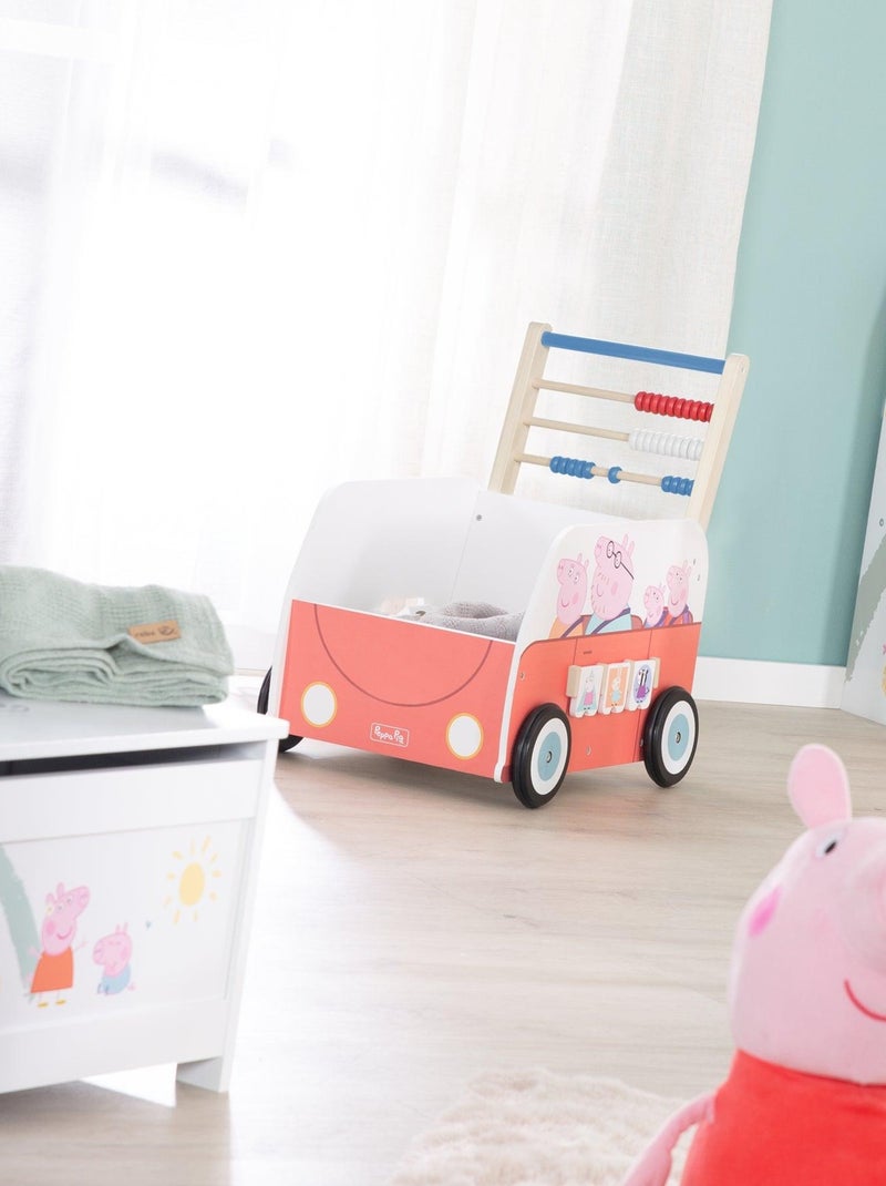ROBA Carrito infantil en forma de autobús 'Peppa Pig' - ábaco y elementos giratorios - rosa Blanco Rosa - Kiabi