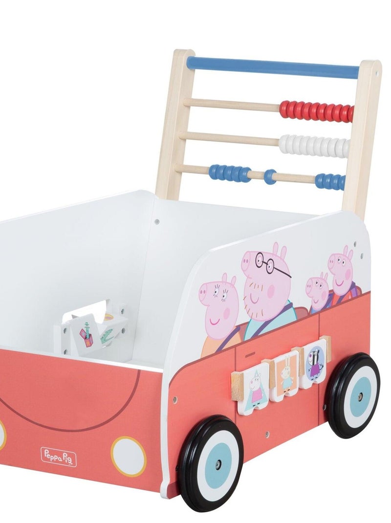ROBA Carrito infantil en forma de autobús 'Peppa Pig' - ábaco y elementos giratorios - rosa Blanco Rosa - Kiabi