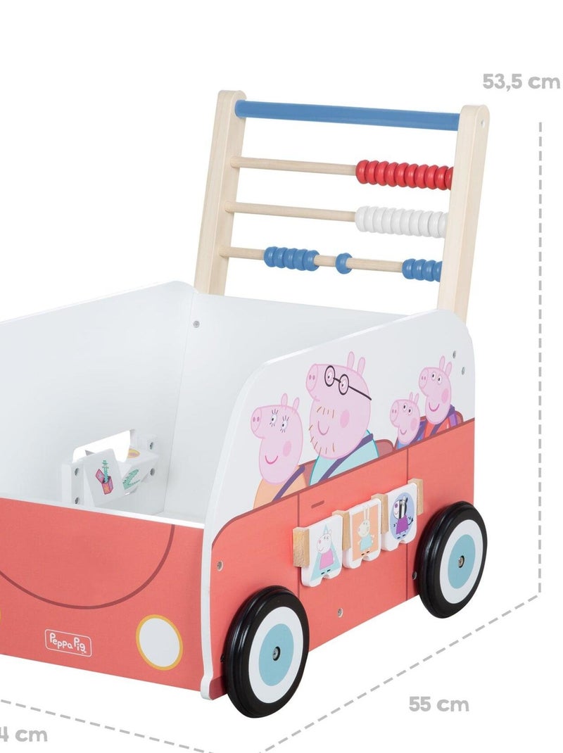 ROBA Carrito infantil en forma de autobús 'Peppa Pig' - ábaco y elementos giratorios - rosa Blanco Rosa - Kiabi