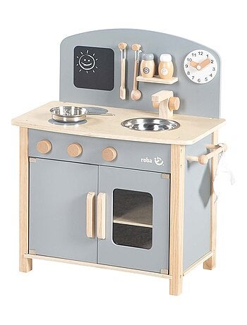 ROBA Cocina infantil en madera + accesorios en metal y madera - a partir de 3 años
