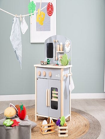 ROBA Cocina infantil en madera + accesorios en metal y madera - a partir de 3 años