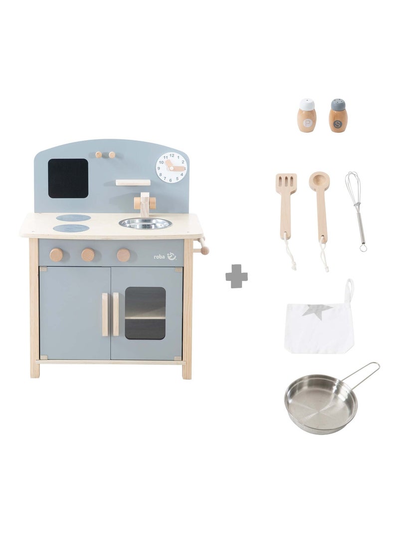 ROBA Cocina infantil en madera + accesorios en metal y madera - a partir de 3 años Gris beige - Kiabi