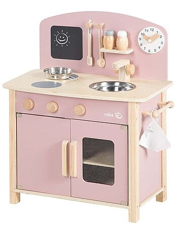 ROBA Cocina infantil en madera + accesorios en metal y madera - a partir de 3 años