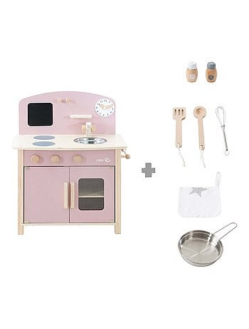 ROBA Cocina infantil en madera + accesorios en metal y madera - a partir de 3 años