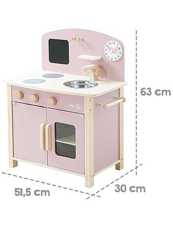 ROBA Cocina infantil en madera + accesorios en metal y madera - a partir de 3 años