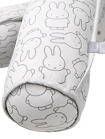 ROBA Cojín serpiente para cuna miffy® - 170 cm - También sirve como cojín de lactancia - Gris claro