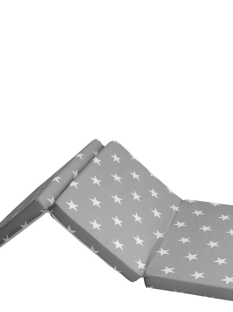 ROBA Colchón de viaje Little Stars 60 x 120 cm plegable + bolsa de transporte Gris blanco - Kiabi