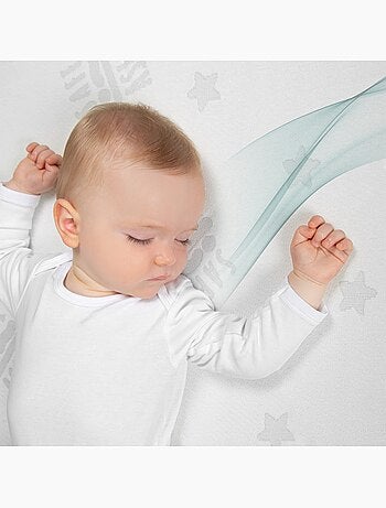 ROBA Colchón para cuna climatizado y desenfundable - "Safe Asleep®" Air Balance Easy