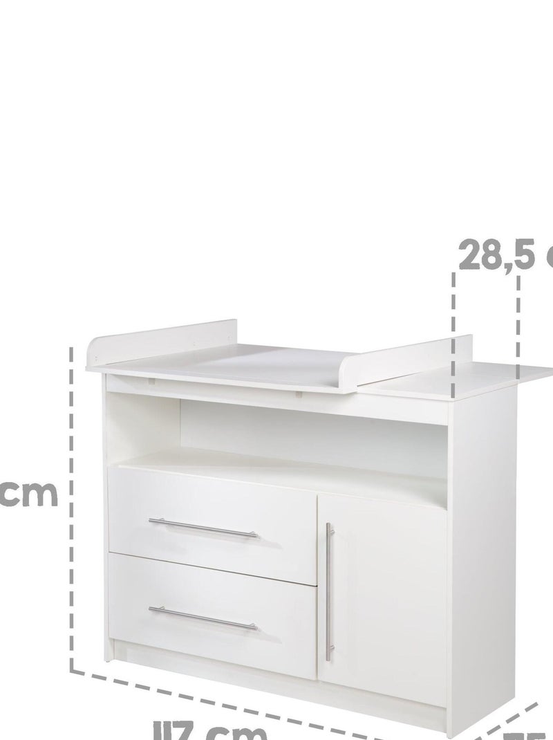 ROBA Cómoda cambiador grande "Maren" con tablero cambiador extraíble - altura 90,5 cm Blanco - Kiabi