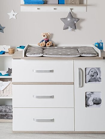 ROBA Cómoda cambiador grande "Moritz" con 2 marcos para fotos - altura cambiador 94 cm