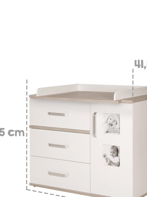 ROBA Cómoda cambiador grande "Moritz" con 2 marcos para fotos - altura cambiador 94 cm - Kiabi