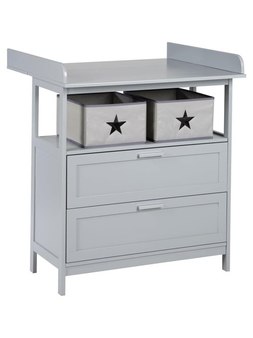 ROBA Cómoda cambiador "Hamburg" con 2 cajones + 2 cajas de almacenamiento – blanco - Kiabi
