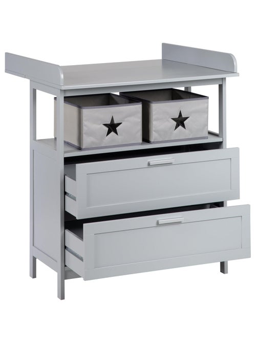 ROBA Cómoda cambiador "Hamburg" con 2 cajones + 2 cajas de almacenamiento – blanco - Kiabi