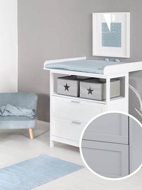 ROBA Cómoda cambiador "Hamburg" con 2 cajones + 2 cajas de almacenamiento – blanco - Kiabi