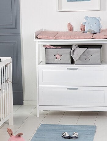 ROBA Cómoda cambiador "Hamburg" con 2 cajones + 2 cajas de almacenamiento – gris