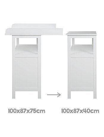 ROBA Cómoda cambiador "Hamburg" con 2 cajones + 2 cajas de almacenamiento – gris