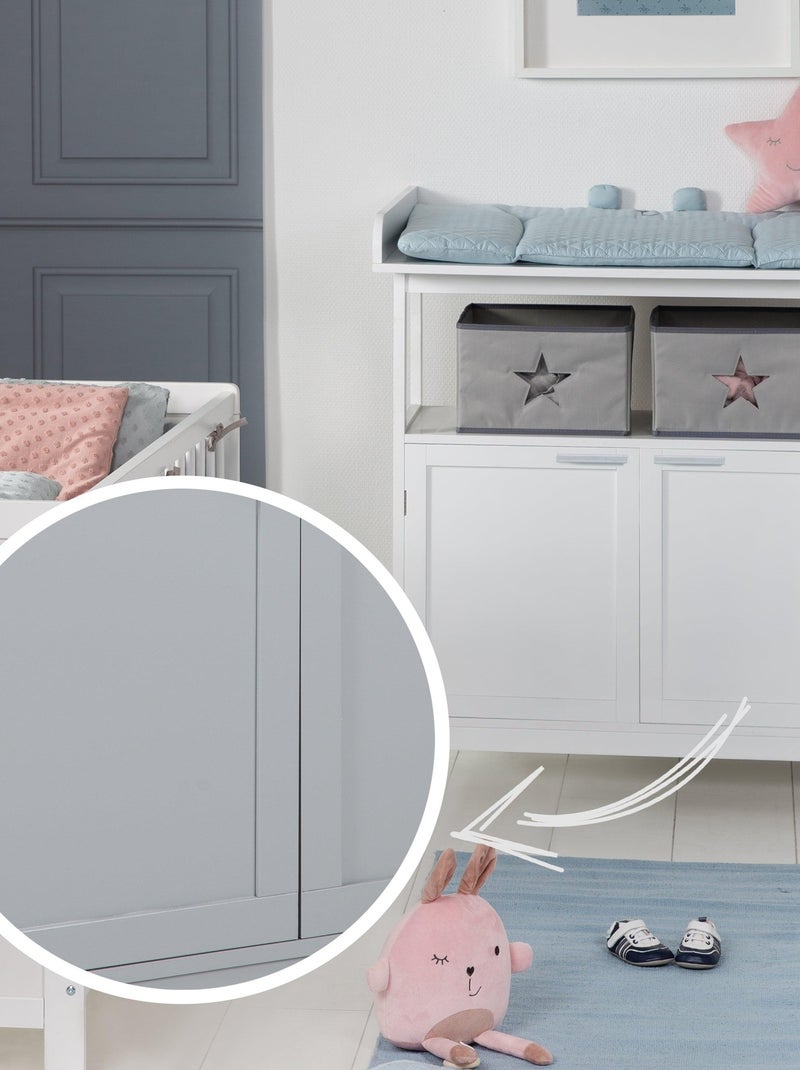 ROBA Cómoda cambiador "Hamburg" con 2 puertas + 2 cajas de almacenamiento – blanco Gris - Kiabi