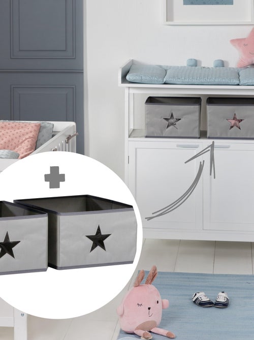 ROBA Cómoda cambiador "Hamburg" con 2 puertas + 2 cajas de almacenamiento – blanco - Kiabi