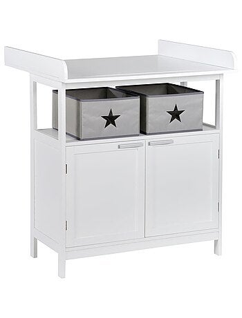 ROBA Cómoda cambiador "Hamburg" con 2 puertas + 2 cajas de almacenamiento – gris