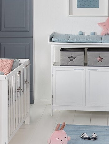 ROBA Cómoda cambiador "Hamburg" con 2 puertas + 2 cajas de almacenamiento – gris