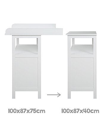 ROBA Cómoda cambiador "Hamburg" con 2 puertas + 2 cajas de almacenamiento – gris