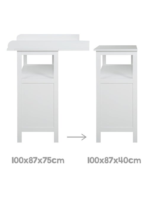 ROBA Cómoda cambiador "Hamburg" con 2 puertas + 2 cajas de almacenamiento – gris - Kiabi
