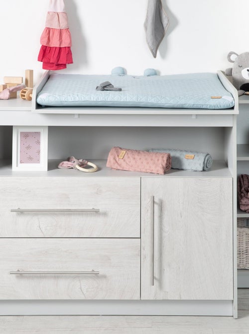 ROBA Cómoda cambiador "Maren 2" – con tablero cambiador extraíble – gris claro / roble blanqueado - Kiabi