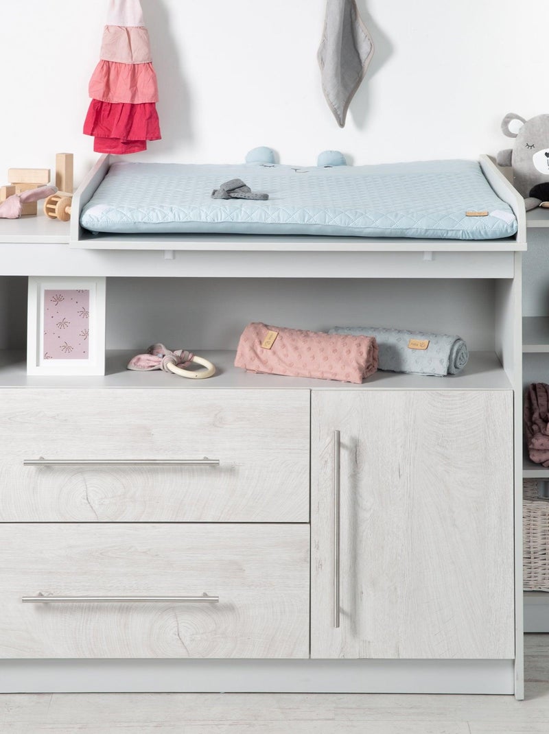 ROBA Cómoda cambiador "Maren 2" – con tablero cambiador extraíble – gris claro / roble blanqueado Gris gris claro - Kiabi