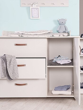 ROBA Cómoda cambiador "Mila" con tablero extraíble - cierre progresivo - altura cambiador 90,5 cm