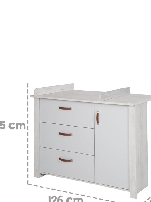 ROBA Cómoda cambiador "Mila" con tablero extraíble - cierre progresivo - altura cambiador 90,5 cm - Kiabi