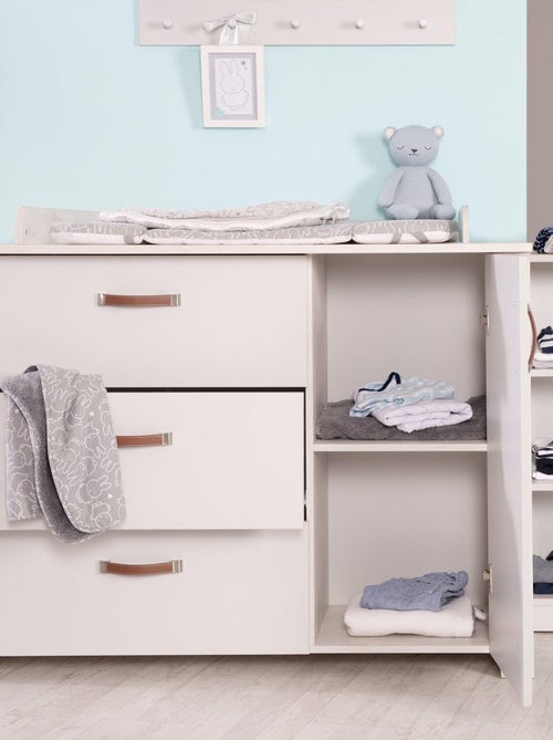 ROBA Cómoda cambiador "Mila" con tablero extraíble - cierre progresivo - altura cambiador 90,5 cm - Kiabi