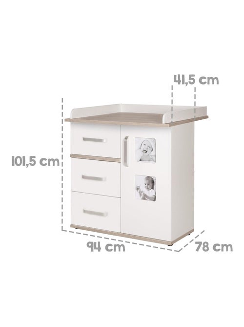 ROBA Cómoda cambiador "Moritz" con 2 marcos para fotos - altura cambiador 94 cm - Kiabi