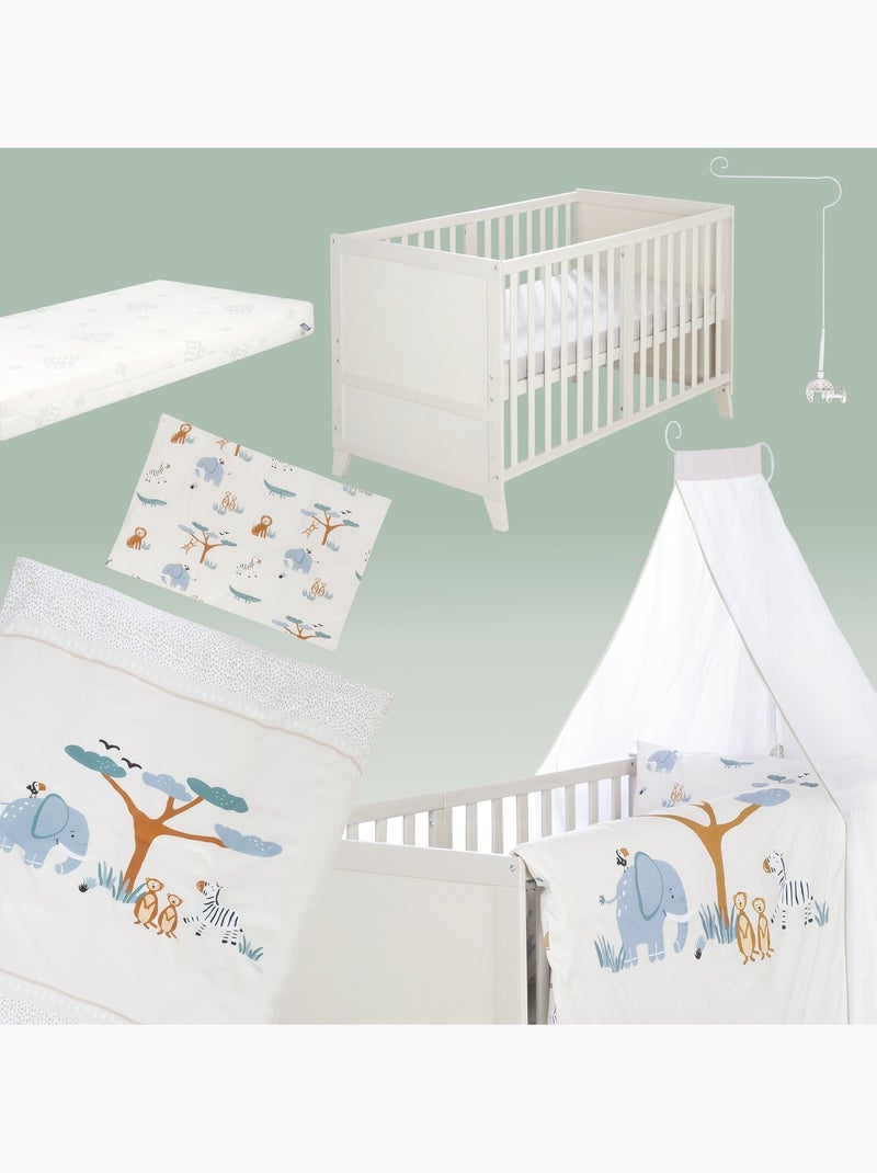 ROBA Conjunto de cama para bebé “Savanna Friends” 70 x 140 con equipamiento completo Beige - Kiabi