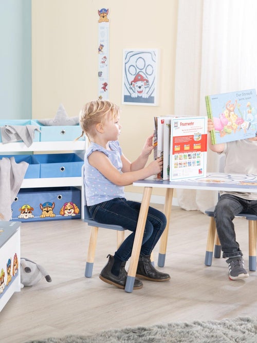ROBA Conjunto mesa + 2 sillas infantil 'Paw Patrol' - diseño perro - patas en madera natural - azul - Kiabi