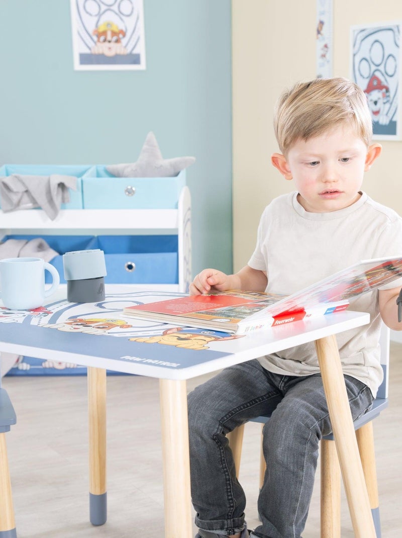 ROBA Conjunto mesa + 2 sillas infantil 'Paw Patrol' - diseño perro - patas en madera natural - azul Blanco Azul Gris - Kiabi