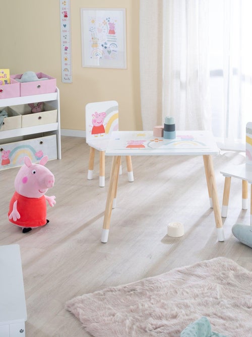 ROBA Conjunto mesa + 2 sillas infantil 'Peppa Pig' - dise?o cerdita - patas en madera natural - rosa - Kiabi