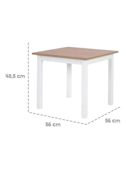 ROBA Conjunto mesa y 2 sillas infantil Woody - tablero y asientos en aspecto madera - blanco - Kiabi