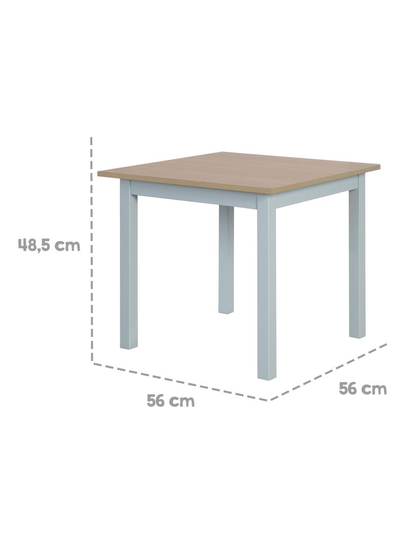 ROBA Conjunto mesa y 2 sillas infantil Woody - tablero y asientos en aspecto madera - gris Taupe - Kiabi