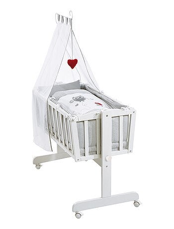 ROBA Cuna Adam & Eule 40x90 cm + equipamiento completo - madera lacada blanca