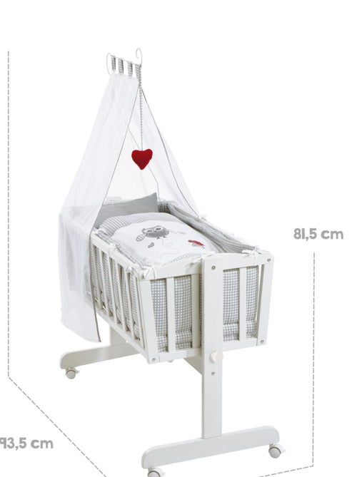 ROBA Cuna Adam & Eule 40x90 cm + equipamiento completo - madera lacada blanca - Kiabi