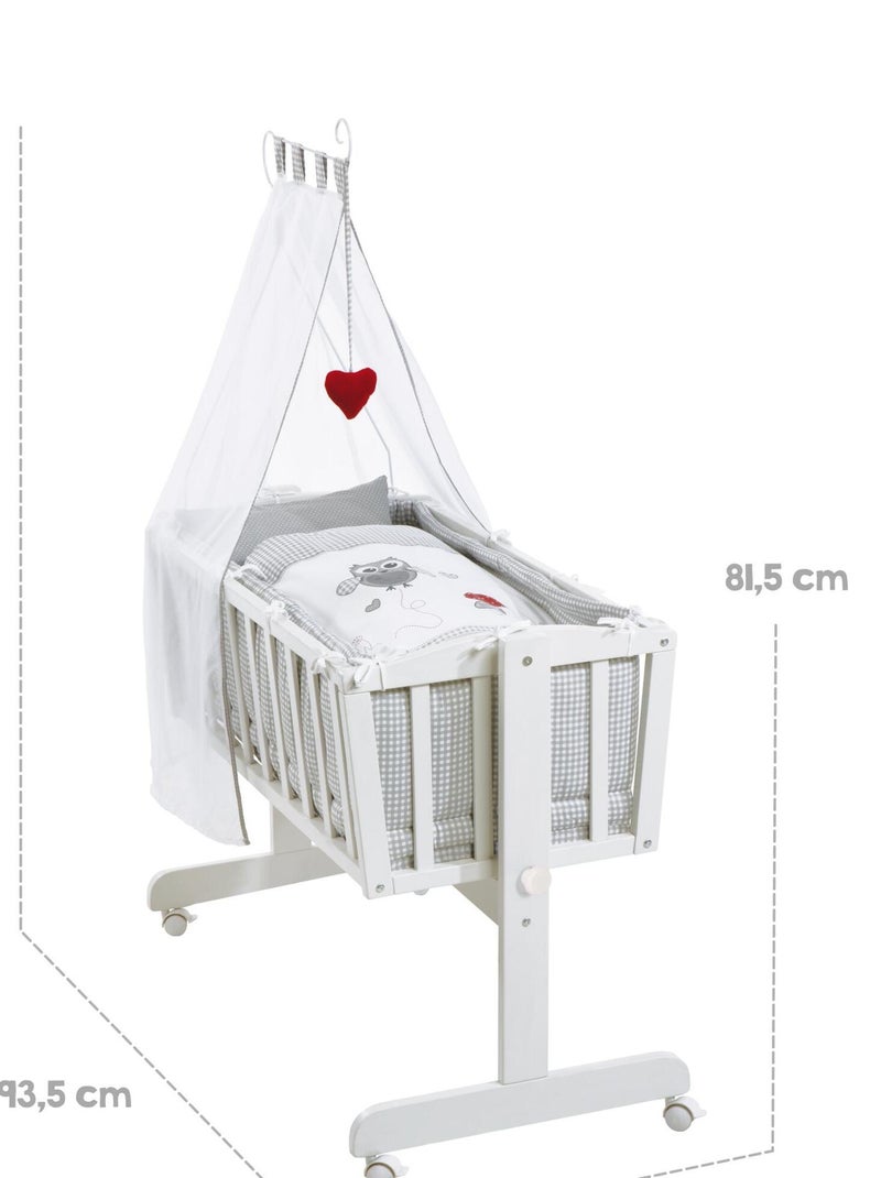 ROBA Cuna Adam & Eule 40x90 cm + equipamiento completo - madera lacada blanca Blanco - Kiabi