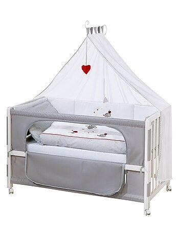 ROBA Cuna colecho "Adam & Eule" 60 x 120 cm + equipamiento completo