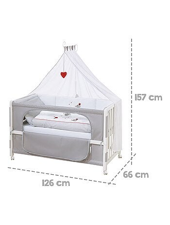 ROBA Cuna colecho "Adam & Eule" 60 x 120 cm + equipamiento completo
