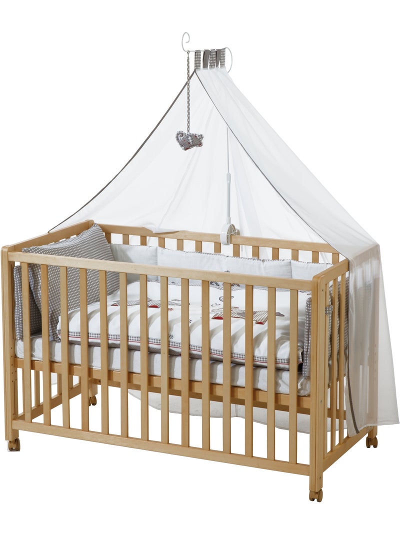 ROBA Cuna colecho "Jumbotwins" 60 x 120 cm + equipamiento completo Madera natural - Kiabi