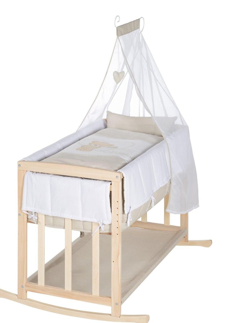 ROBA Cuna colecho "Liebhabear" 4 en 1 + equipamiento completo Marrón claro - Kiabi
