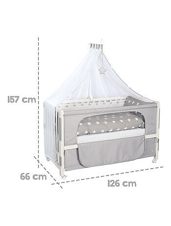 ROBA Cuna colecho "Little Stars" 60 x 120 cm + equipamiento completo