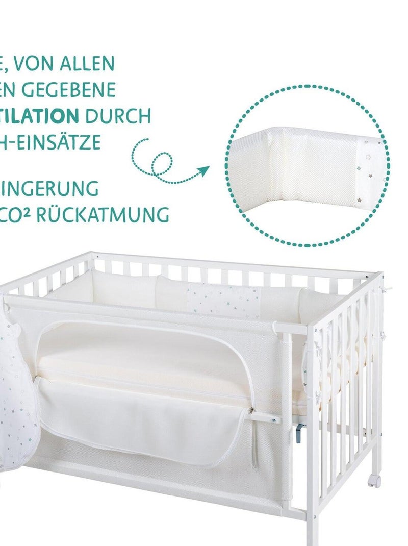 ROBA Cuna colecho "safe asleep®" 60 x 120 cm + equipamiento completo "Sternenzauber" Blanco - Kiabi